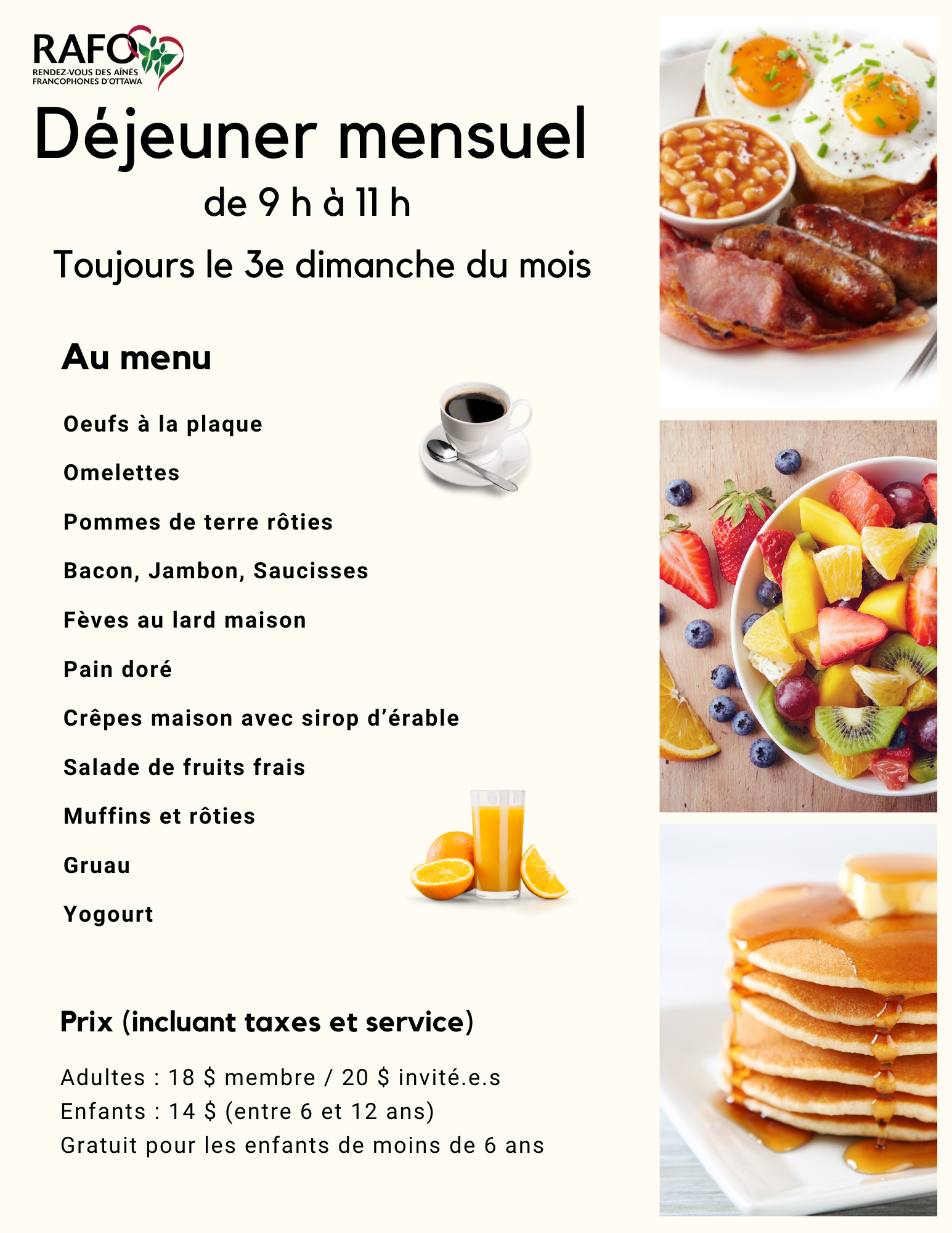 Notre déjeuner mensuel, un rendez-vous à ne pas manquer !